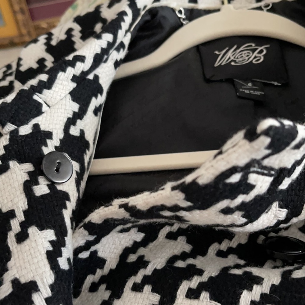 White House Black Market double breasted houndstooth cropped jacket - Picture 13 of 16